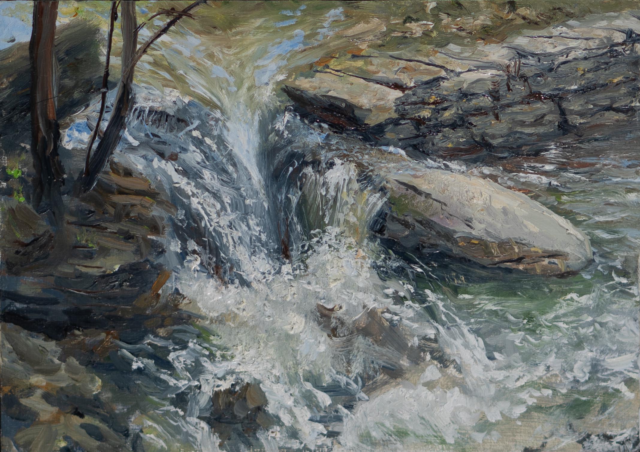 Wissahickon: Broken Damn Upstream Of The Covered Bridge, August Afternoon